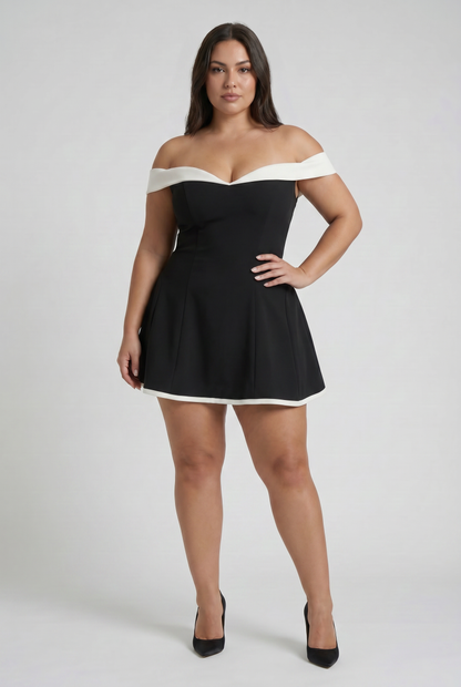 Virelle | Mini Robe Femme À Épaules Dénudées Avec Bustier Structuré