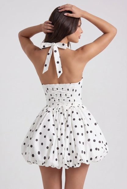 Virelle | Mini Robe À Pois Avec Laçage Au Dos