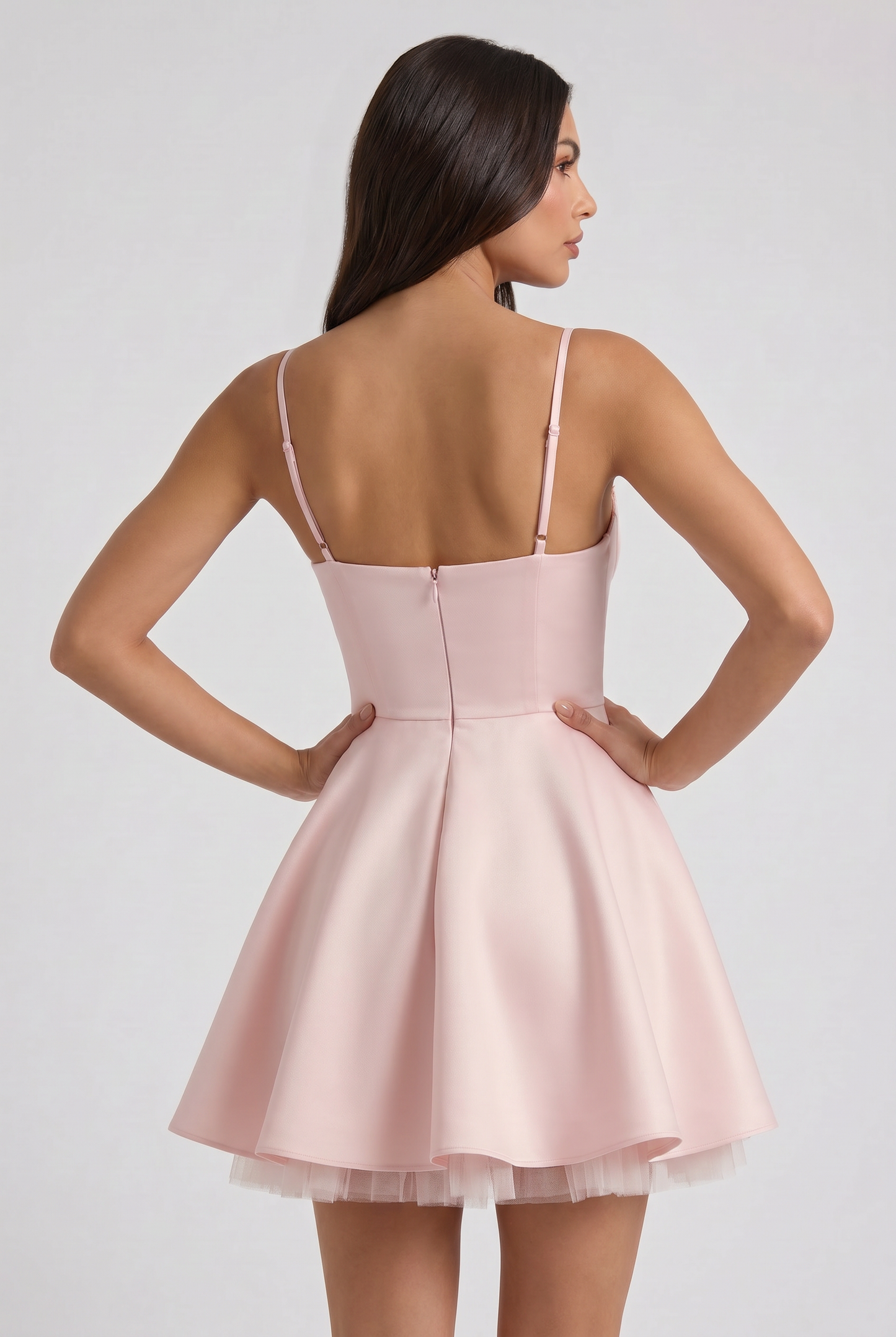 Virelle | Mini Robe Femme À Col Cœur Avec Jupe En Tulle Et Poches