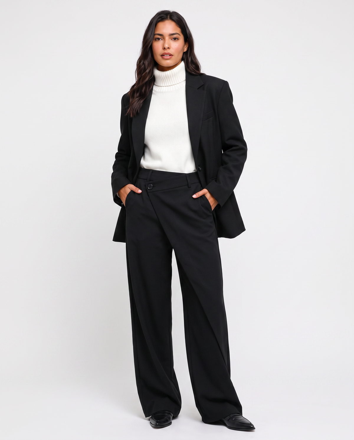 Virelle | Pantalon Asymétrique Femme Taille Haute