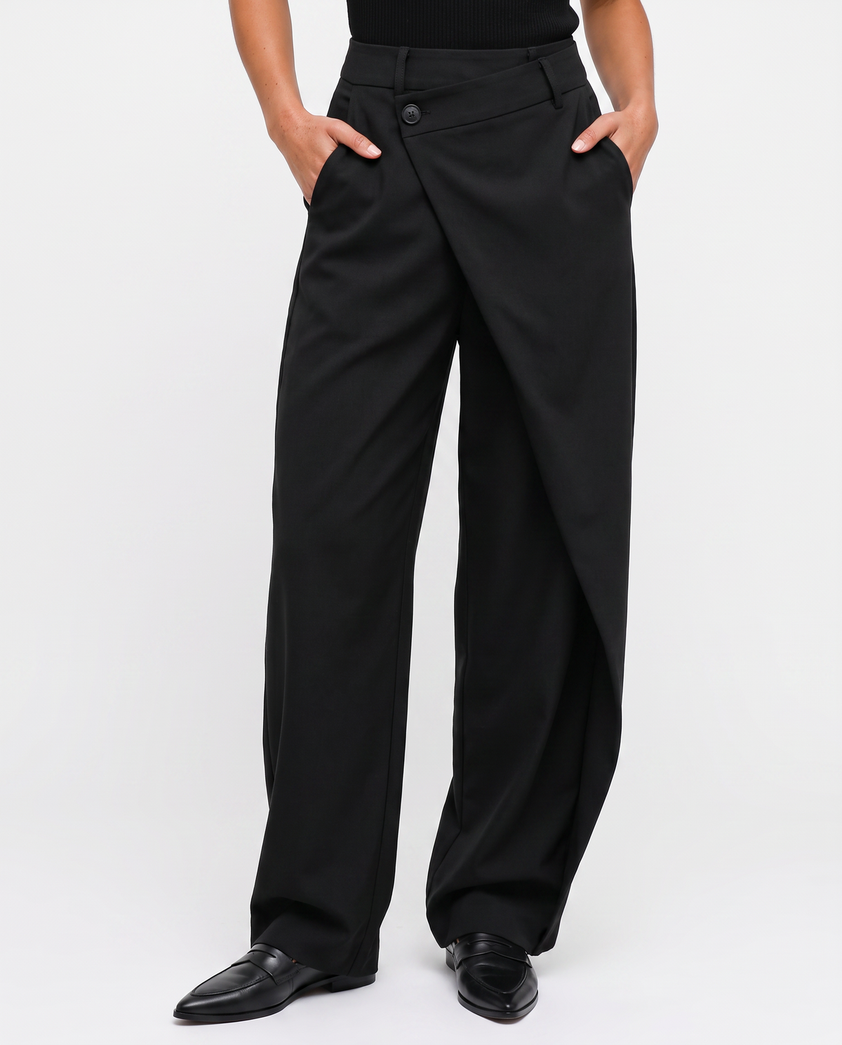 Virelle | Pantalon Asymétrique Femme Taille Haute