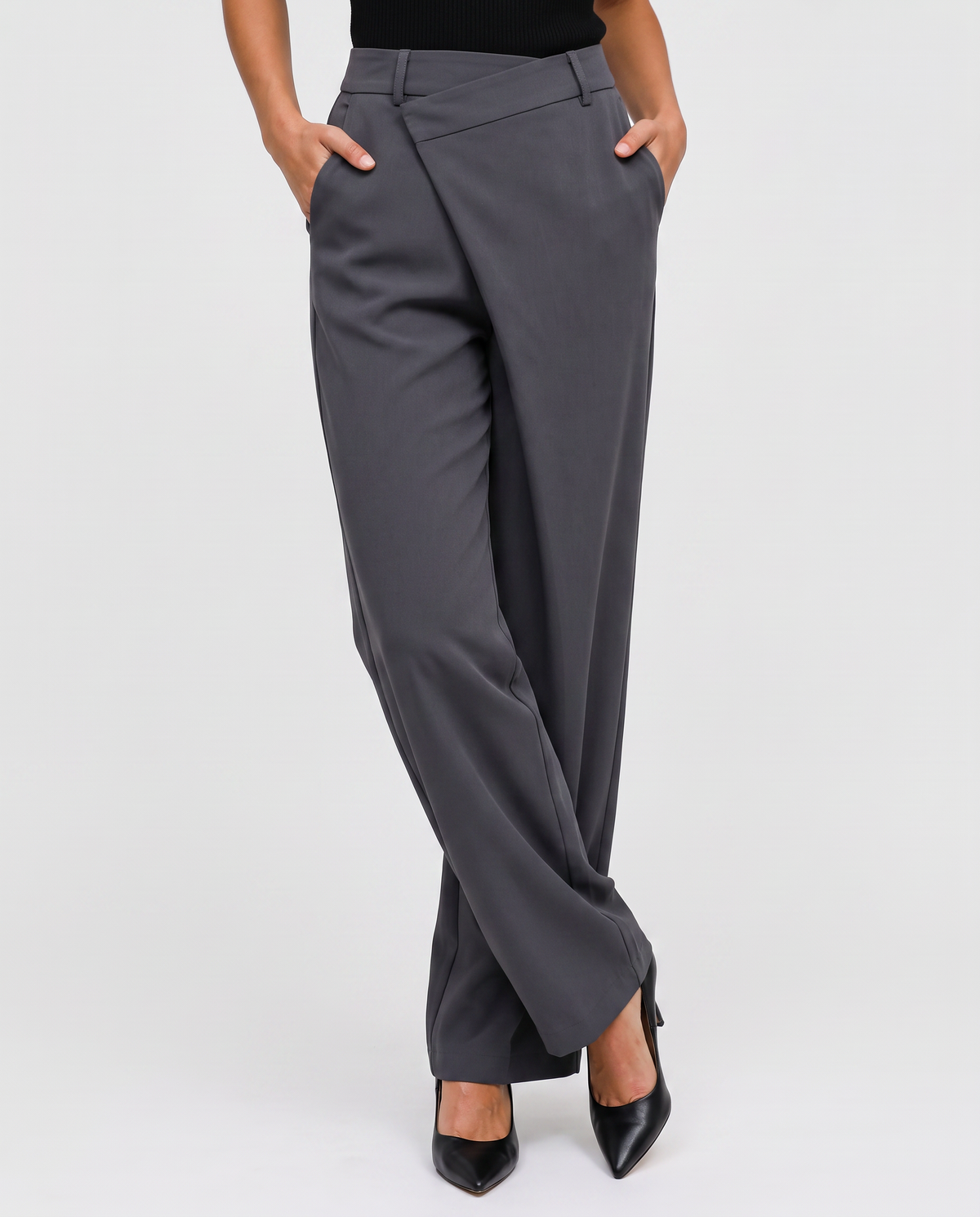Virelle | Pantalon Asymétrique Femme Taille Haute