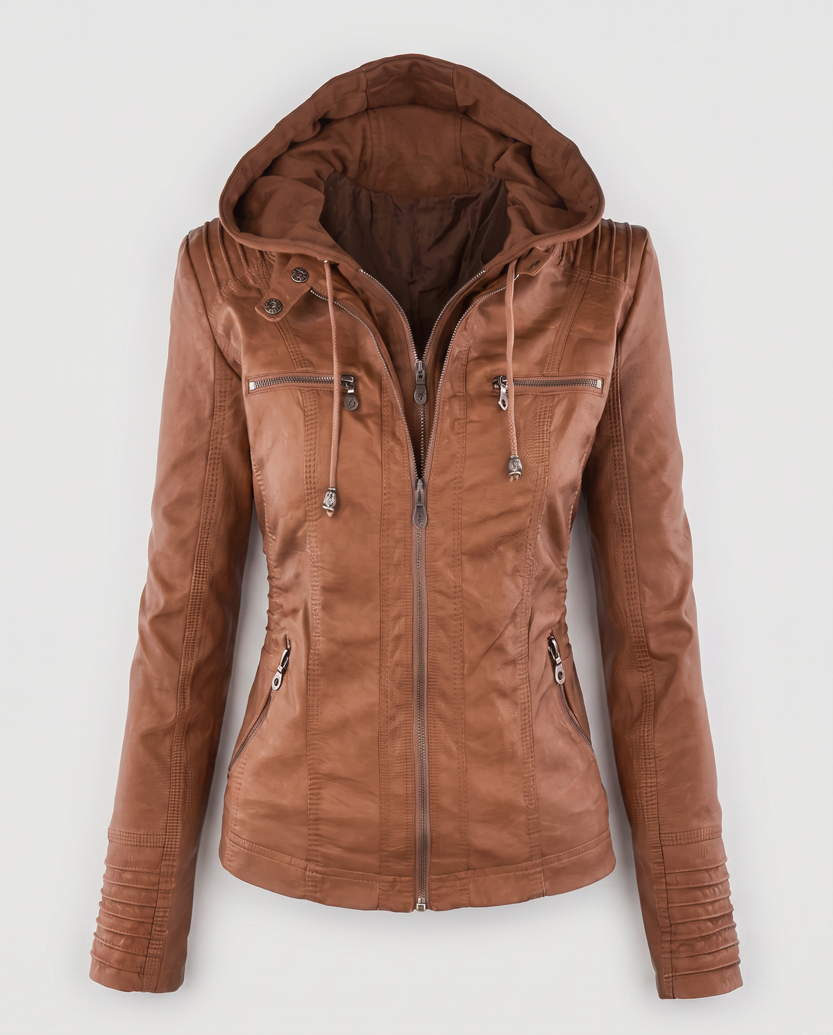 Virelle | Veste Femme Effet Cuir à Capuche