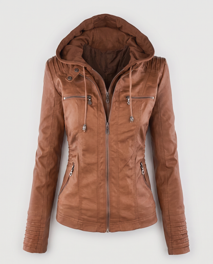 Virelle | Veste Femme Effet Cuir à Capuche