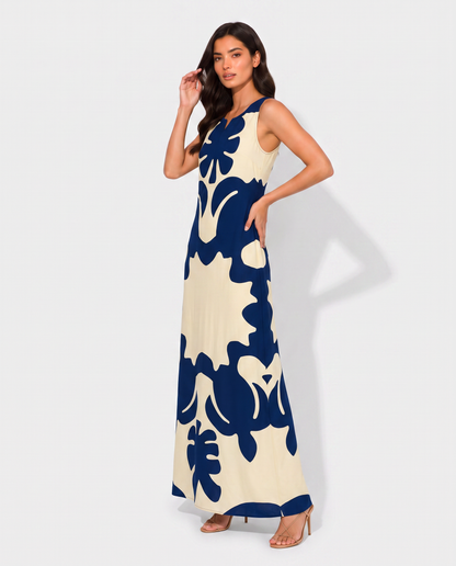 Virelle | Robe Maxi Femme Bohème Imprimée À Col V Floral