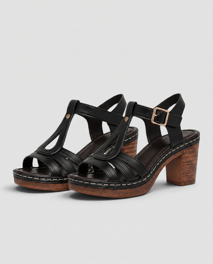 Virelle | Sandales Femme À Talon Carré Avec Brides Réglables