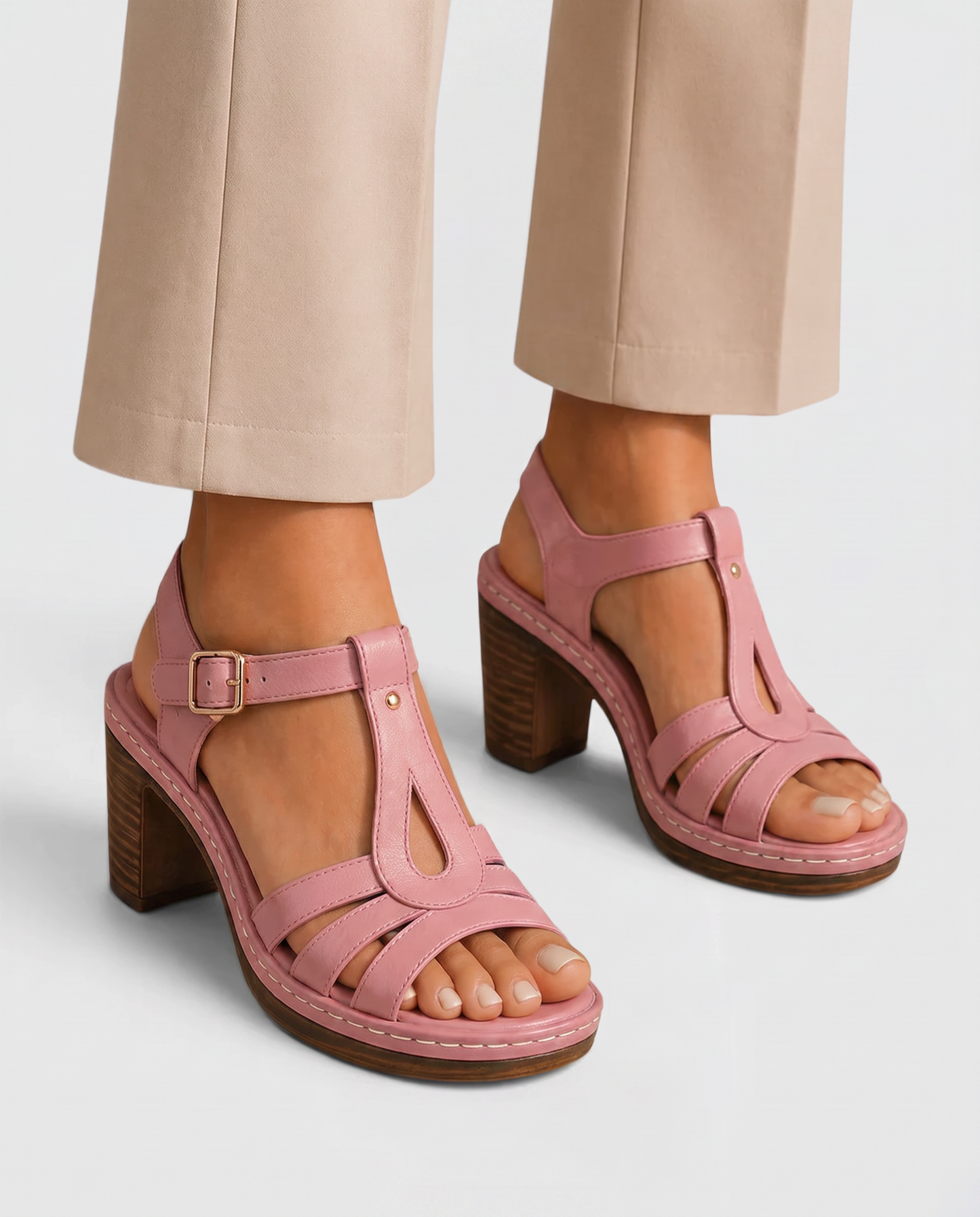 Virelle | Sandales Femme À Talon Carré Avec Brides Réglables