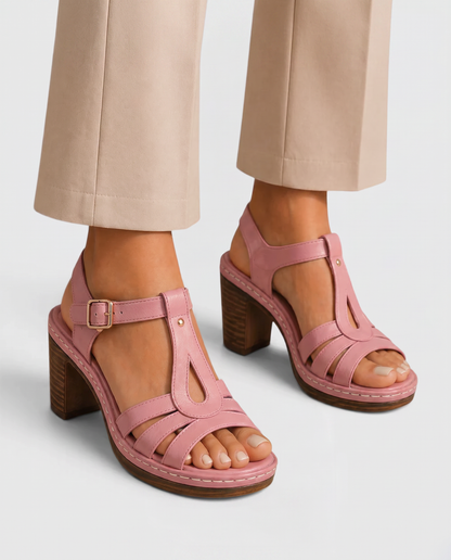 Virelle | Sandales Femme À Talon Carré Avec Brides Réglables