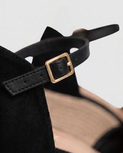 Virelle | Sandales Femme Compensées À Bout Fermé Avec Bride Cheville