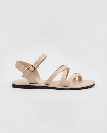 Virelle | Sandales Plates Femme À Brides Avec Entredoigt