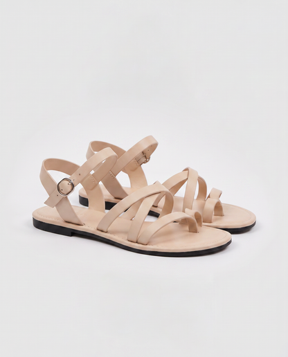 Virelle | Sandales Plates Femme À Brides Avec Entredoigt
