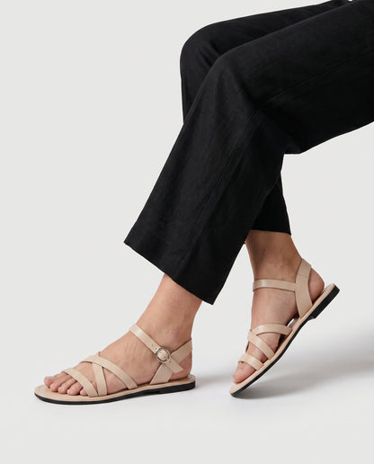 Virelle | Sandales Plates Femme À Brides Avec Entredoigt