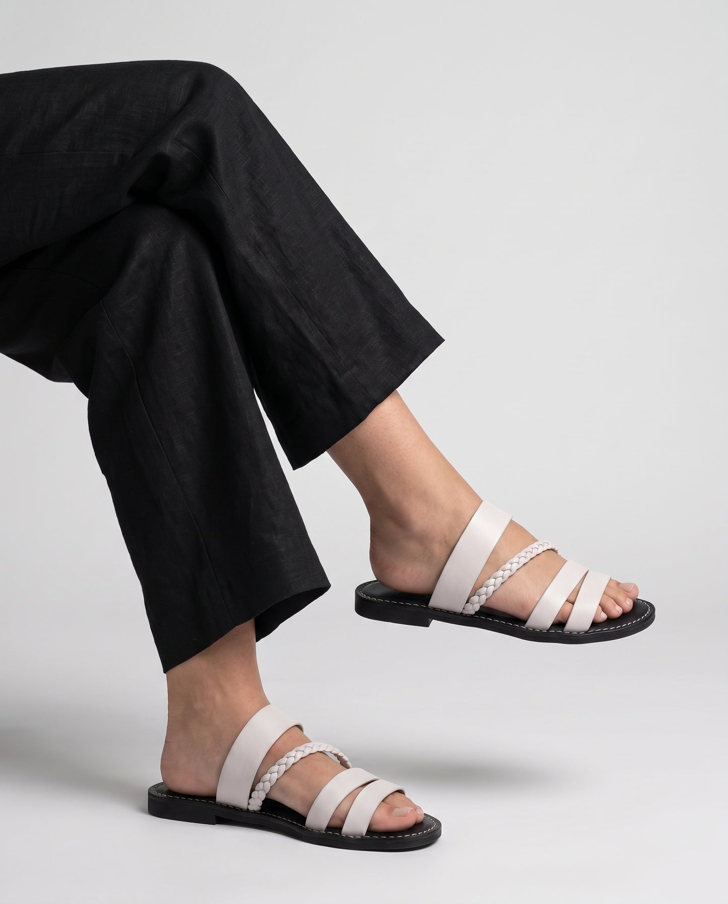 Virelle | Sandales Plates Femme À Brides Tressées