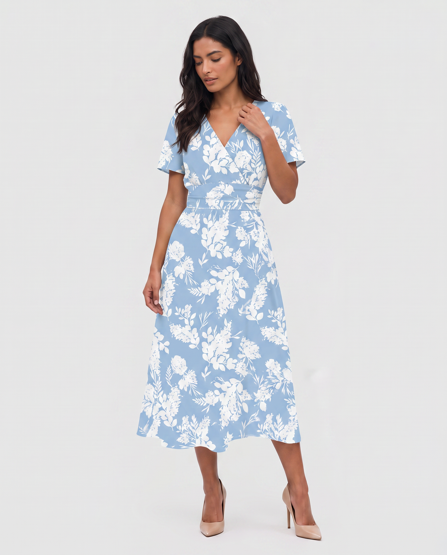 Virelle | Robe Midi À Col V
