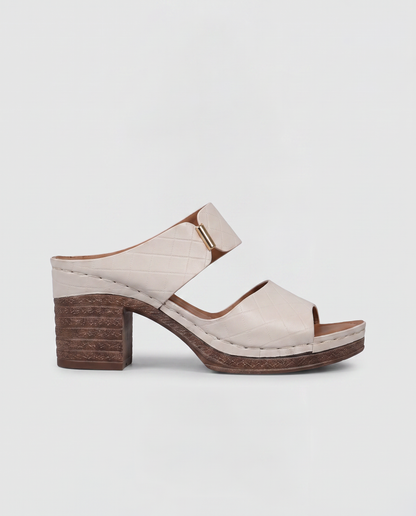 Virelle | Sandales Femme En Cuir À Bout Ouvert Et Talon Bloc
