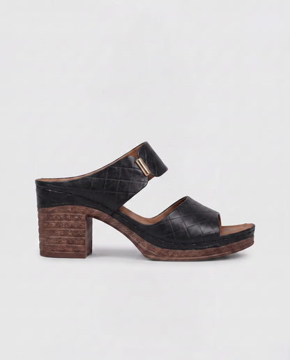 Virelle | Sandales Femme En Cuir À Bout Ouvert Et Talon Bloc