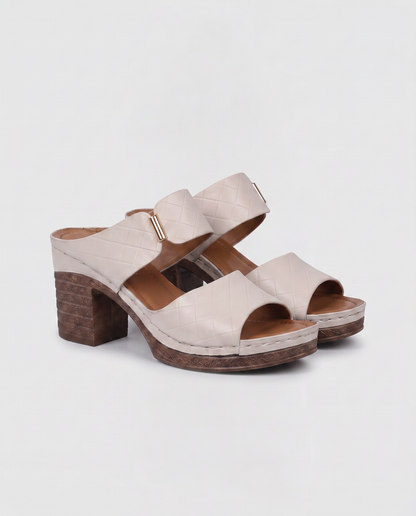 Virelle | Sandales Femme En Cuir À Bout Ouvert Et Talon Bloc