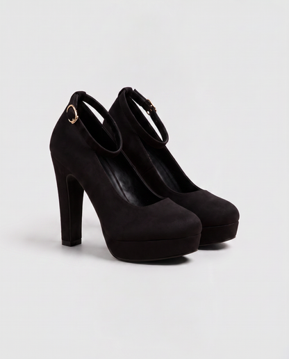 Vielle | Sandales À Talon Plateforme Noires Femme Avec Bride Réglable