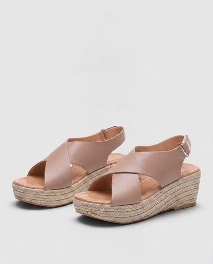 Virelle | Sandales Compensées Espadrilles Femme À Brides Croisées