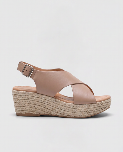 Virelle | Sandales Compensées Espadrilles Femme À Brides Croisées
