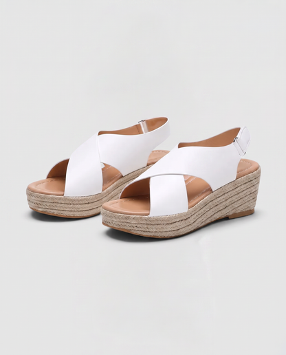 Virelle | Sandales Compensées Espadrilles Femme À Brides Croisées