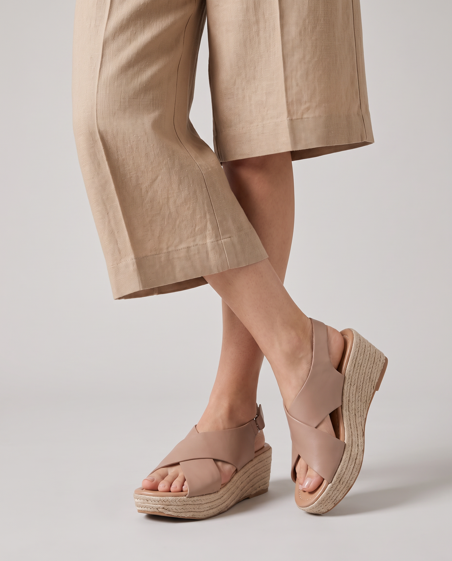 Virelle | Sandales Compensées Espadrilles Femme À Brides Croisées