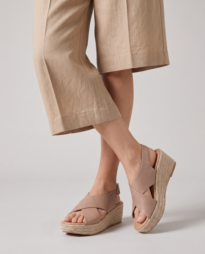Virelle | Sandales Compensées Espadrilles Femme À Brides Croisées
