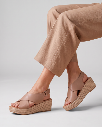 Virelle | Sandales Compensées Espadrilles Femme À Brides Croisées
