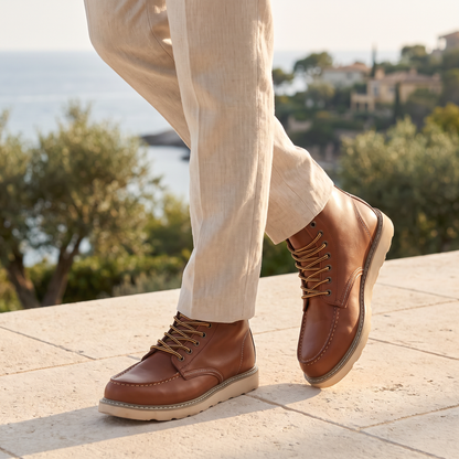 Virelle | Bottines Homme à Lacets Bout Mocassin