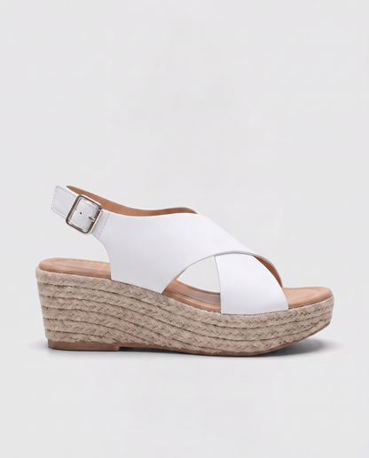 Virelle | Sandales Compensées Espadrilles Femme À Brides Croisées