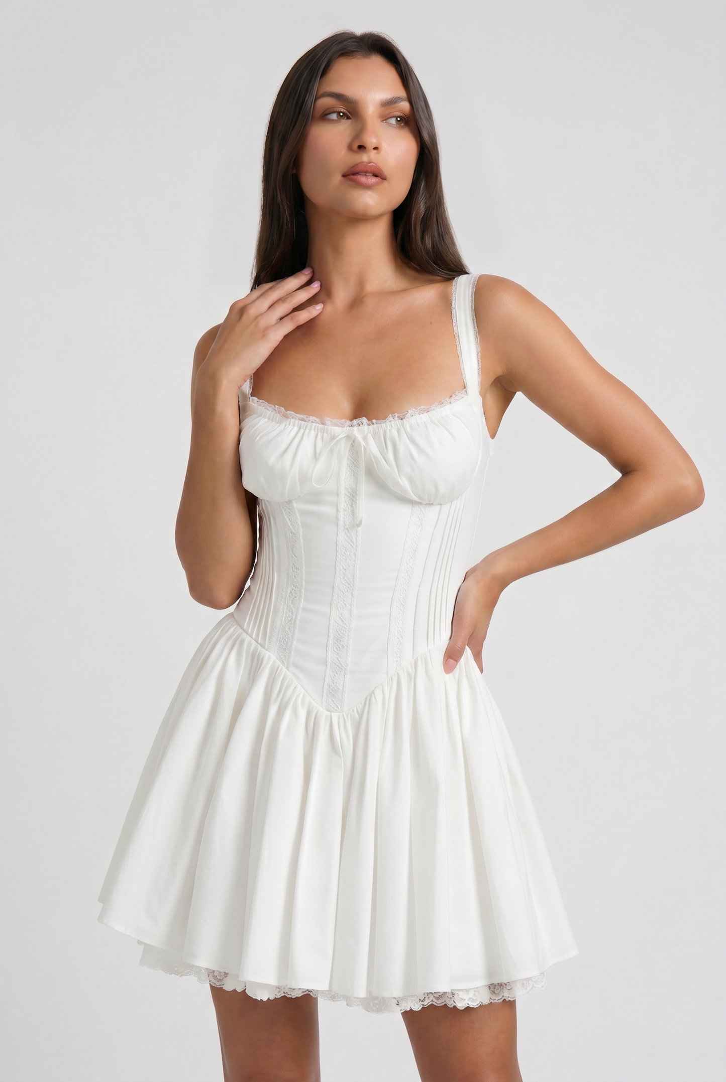 Virelle | Mini Robe Corset À Col Cœur Avec Laçage Au Dos