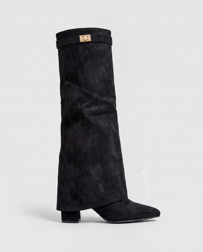 Virelle | Bottes Hautes Femme En Daim À Coupe Classique