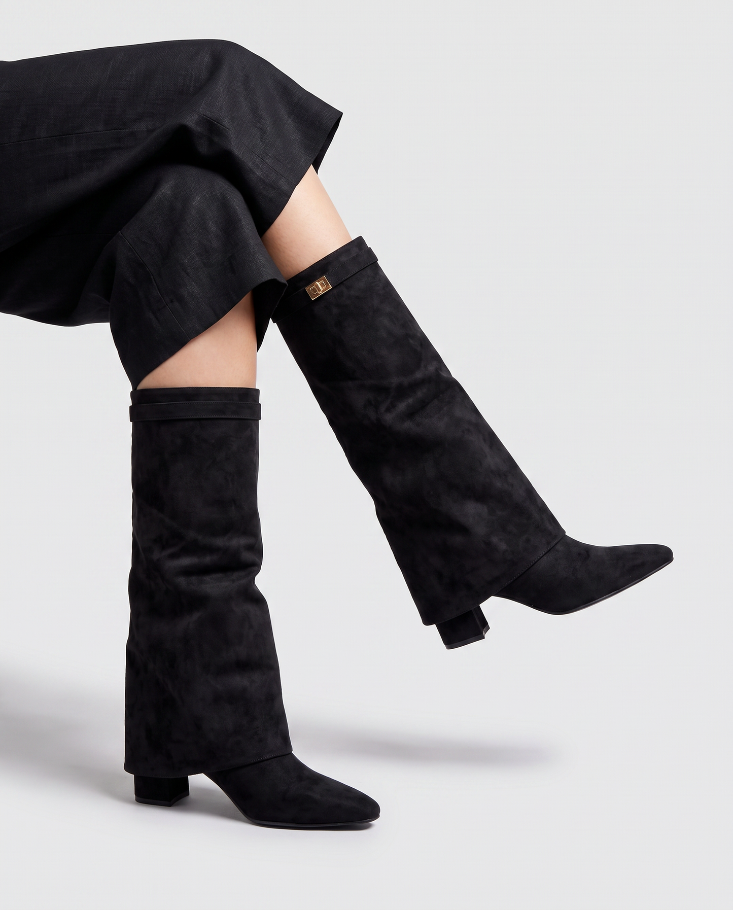 Virelle | Bottes Hautes Femme En Daim À Coupe Classique