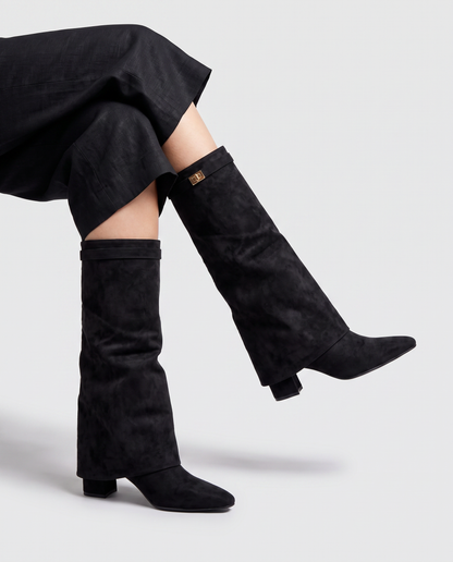 Virelle | Bottes Hautes Femme En Daim À Coupe Classique