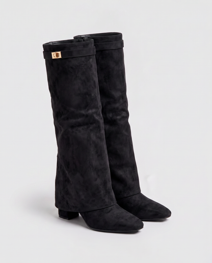 Virelle | Bottes Hautes Femme En Daim À Coupe Classique