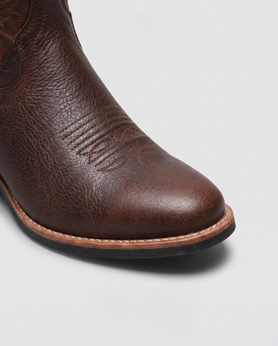 Virelle | Bottes Cowboy Femme En Cuir Avec Broderies Western