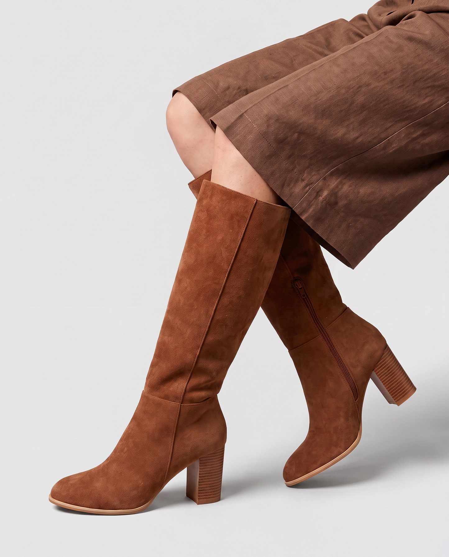 Virelle | Bottes Hautes Femme À Talon Bloc Et Zip Latéral