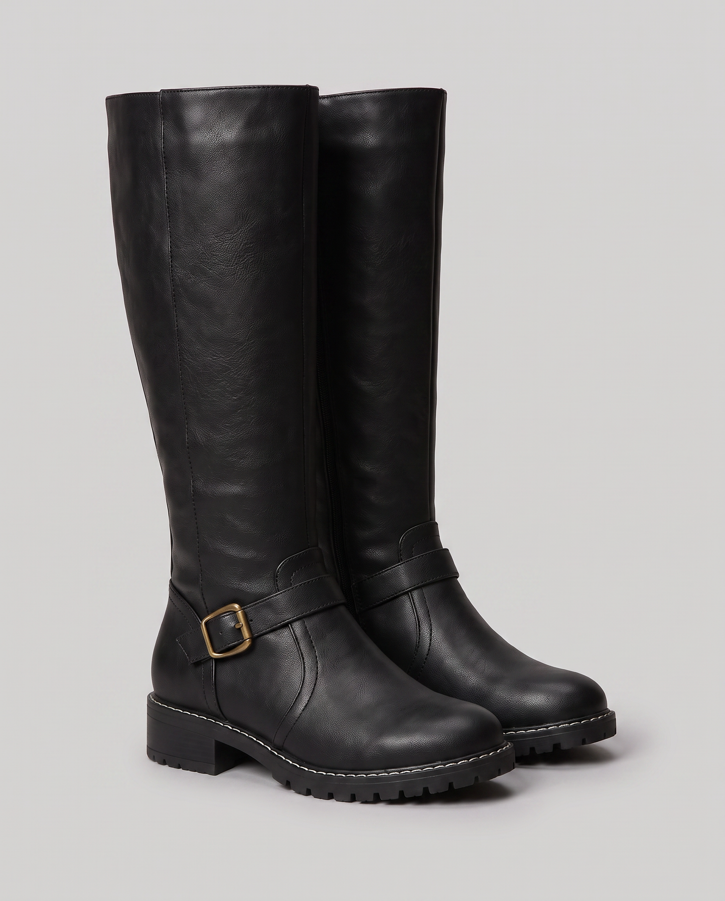 Virelle | Bottes Hautes Femme Avec Boucle - Zip Latéral Et Semelle Crantée