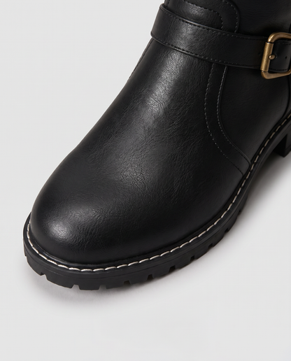 Virelle | Bottes Hautes Femme Avec Boucle - Zip Latéral Et Semelle Crantée