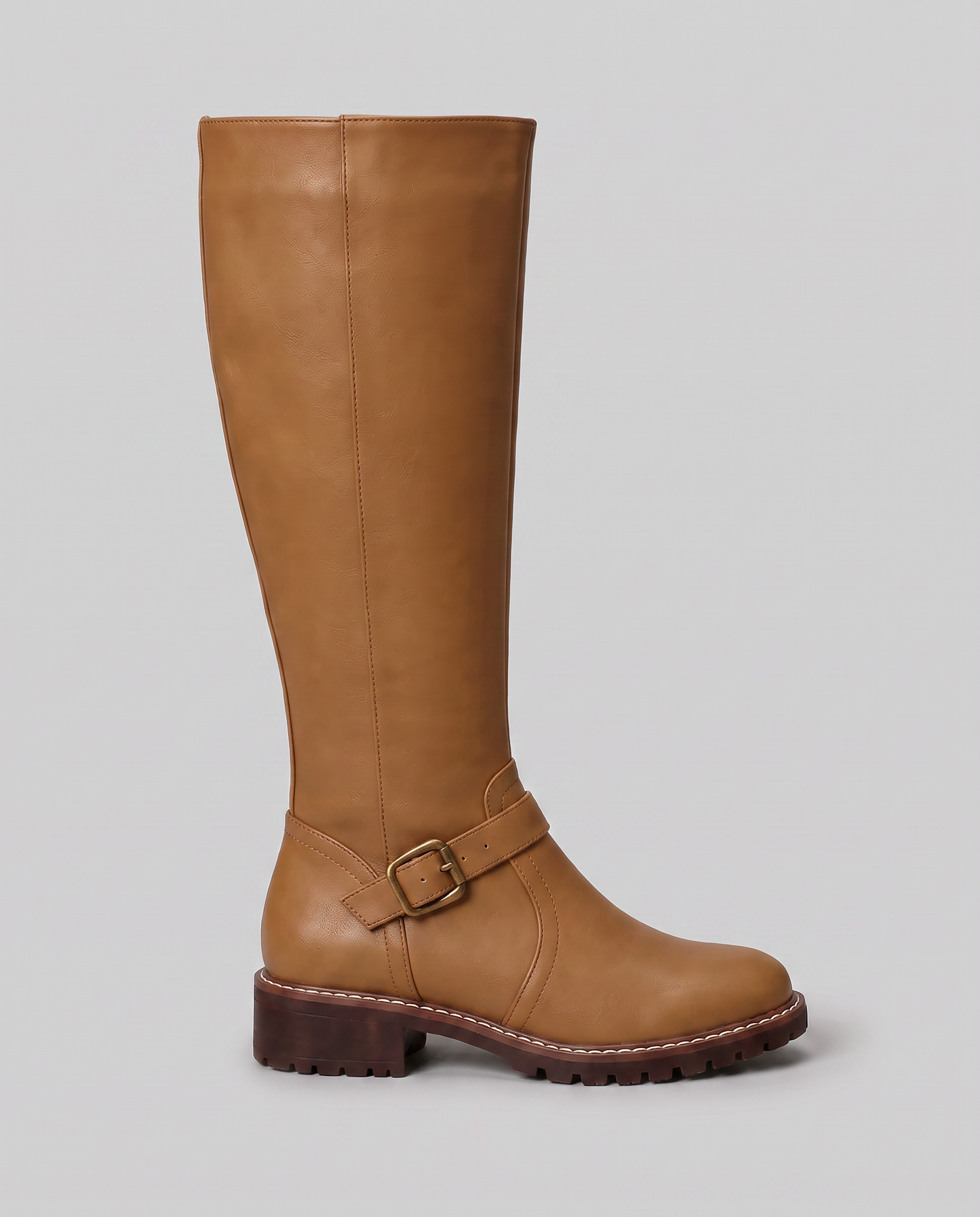 Virelle | Bottes Hautes Femme Avec Boucle - Zip Latéral Et Semelle Crantée