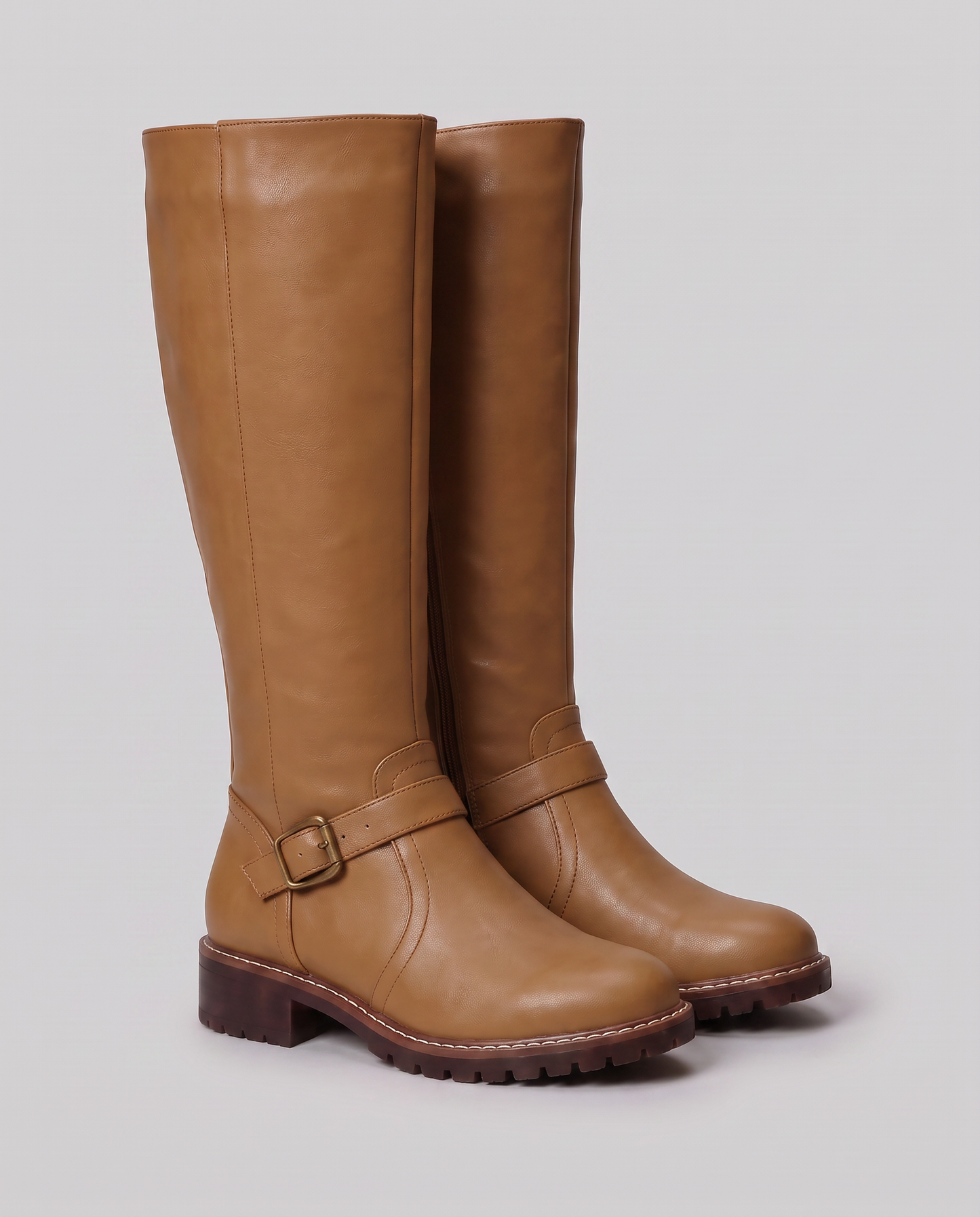 Virelle | Bottes Hautes Femme Avec Boucle - Zip Latéral Et Semelle Crantée