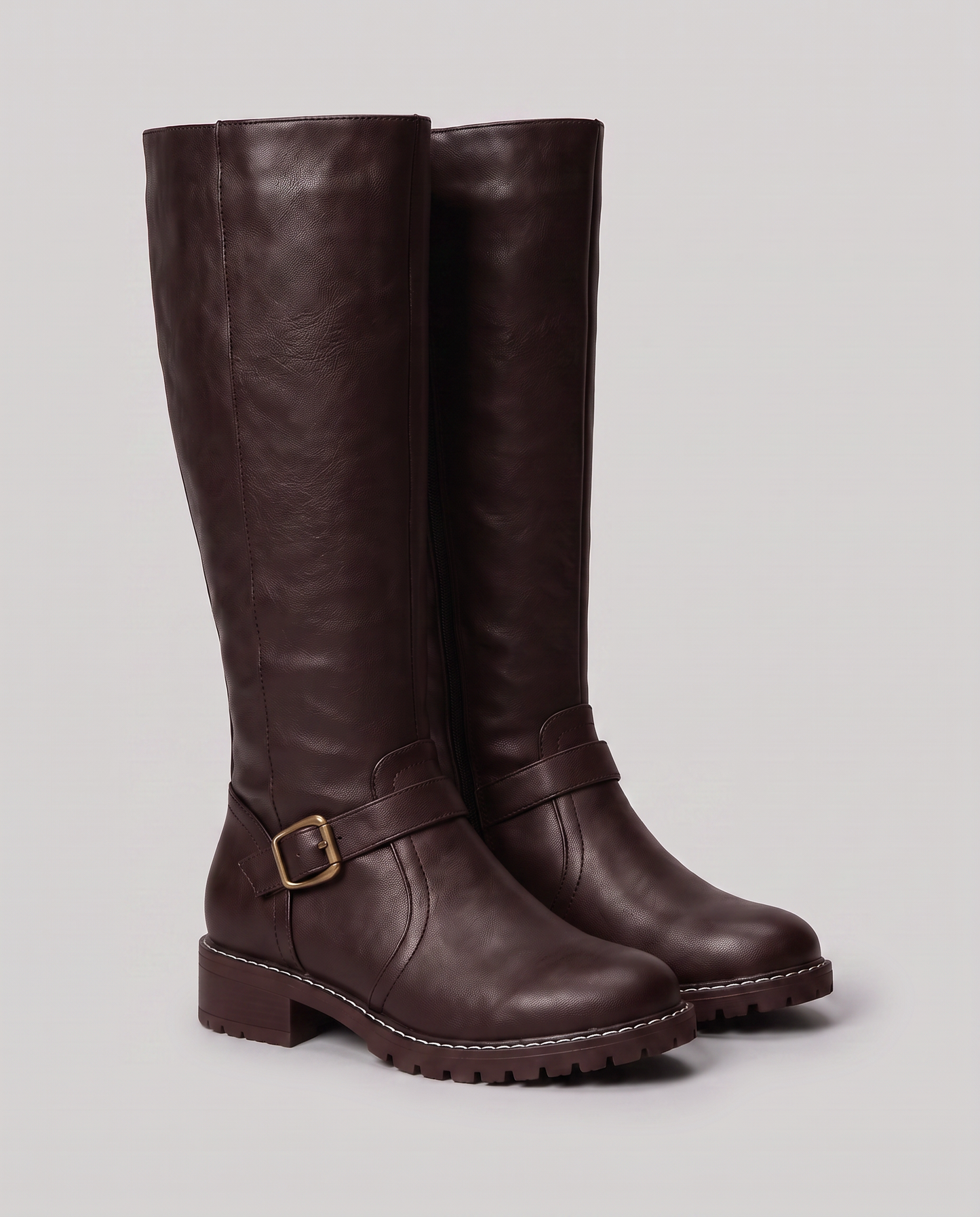 Virelle | Bottes Hautes Femme Avec Boucle - Zip Latéral Et Semelle Crantée