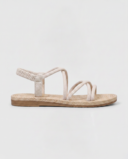 Virelle | Sandales Plates Femme À Brides Élastiques Et Semelle Rembourrée