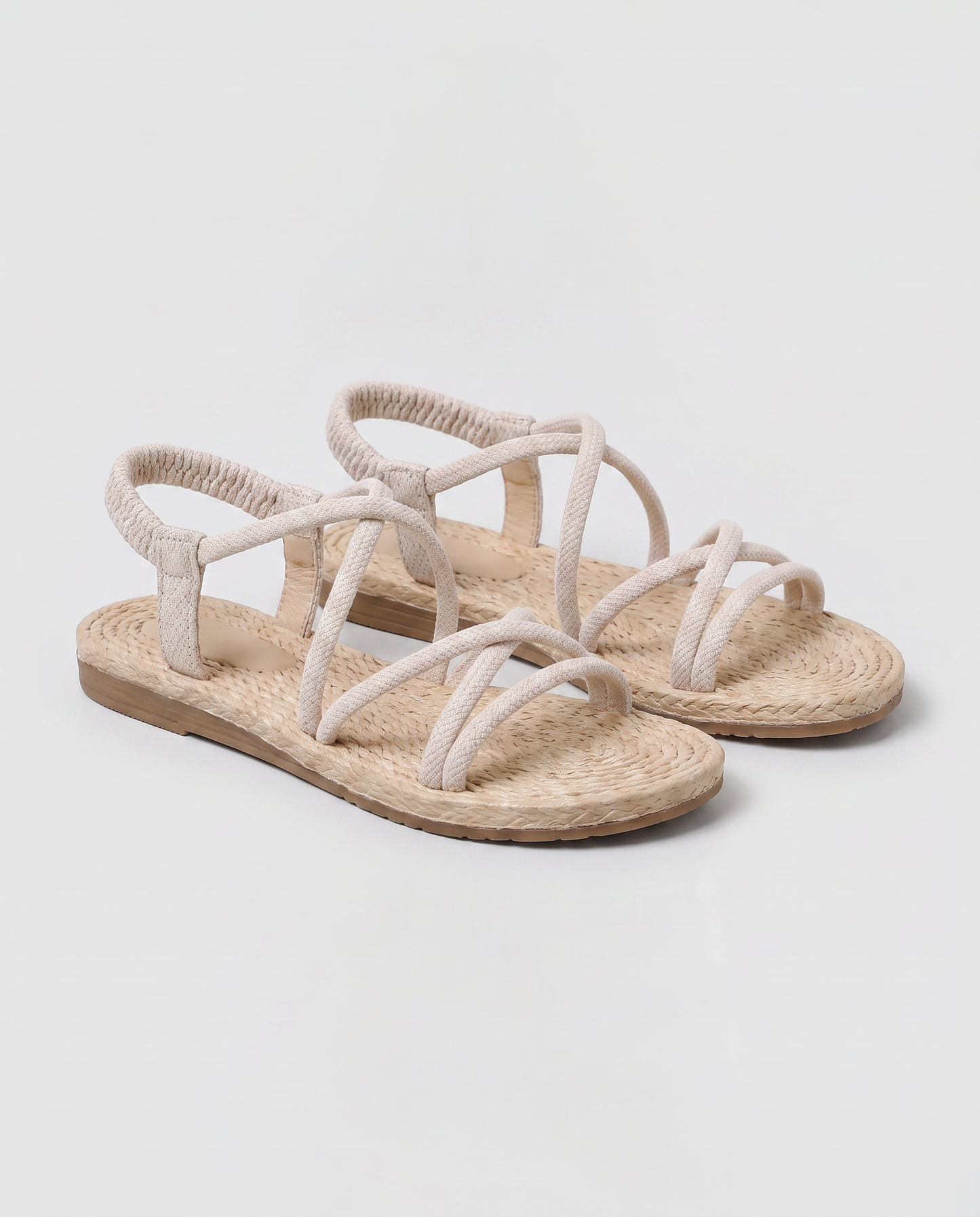 Virelle | Sandales Plates Femme À Brides Élastiques Et Semelle Rembourrée