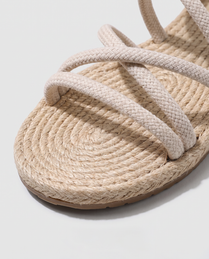 Virelle | Sandales Plates Femme À Brides Élastiques Et Semelle Rembourrée