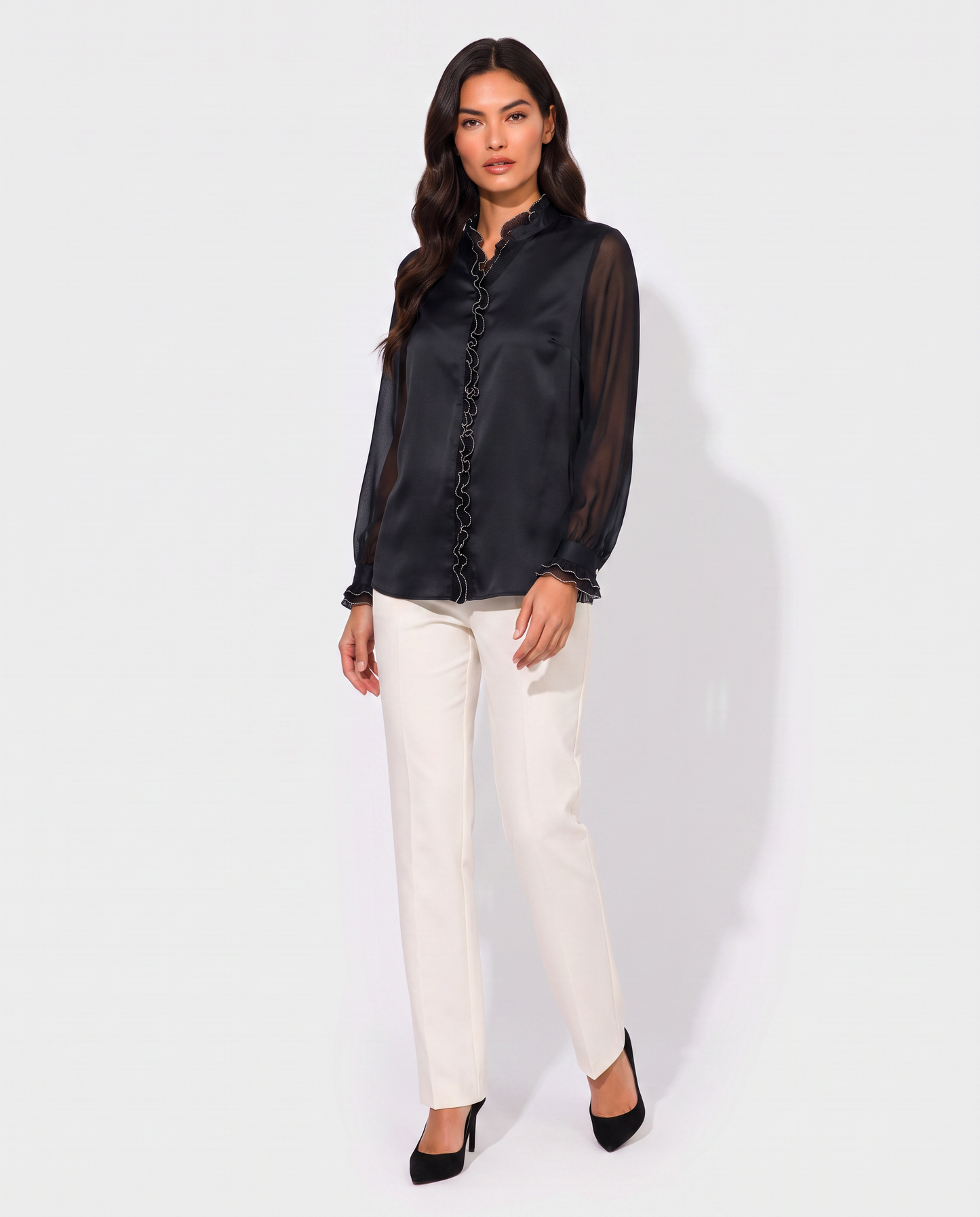 Virelle | Blouse Femme À Manches Longues Et Col V