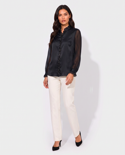 Virelle | Blouse Femme À Manches Longues Et Col V