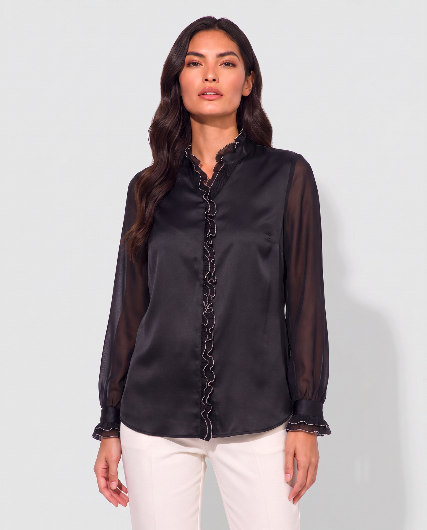 Virelle | Blouse Femme À Manches Longues Et Col V