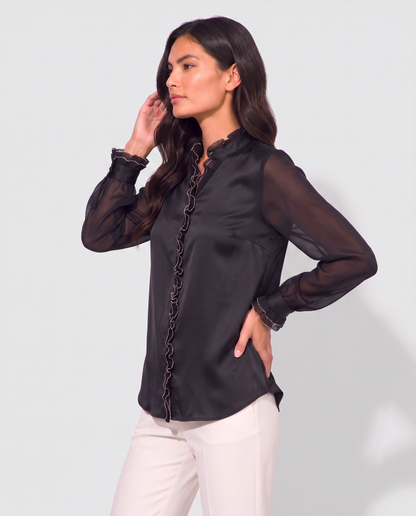 Virelle | Blouse Femme À Manches Longues Et Col V