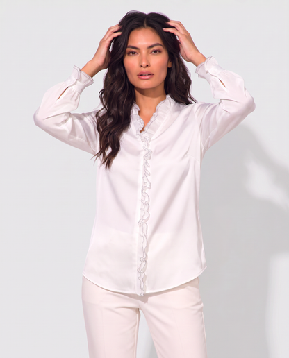 Virelle | Blouse Femme À Manches Longues Et Col V
